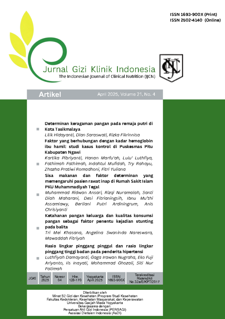 Jurnal Gizi Klinik Indonesia : The Indonesian Journal of Clinical Nutrition (IICN)
