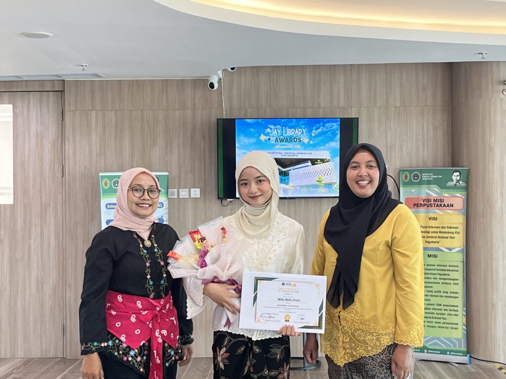 Sahabat Pustaka Perpustakaan Unjaya yaitu Wida Asika Putri dari Prodi S1 Akuntansi FES Unjaya